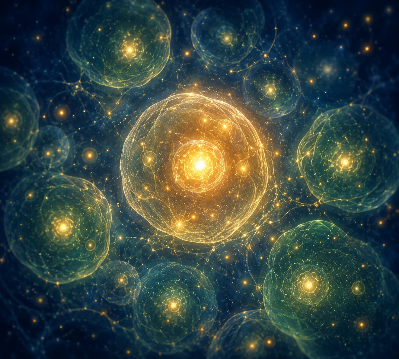 Living cells glowing softly, the building blocks of the body